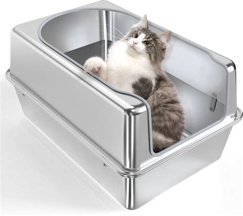 are stainless steel litter boxes better for cats|stainless steel litter box huge.